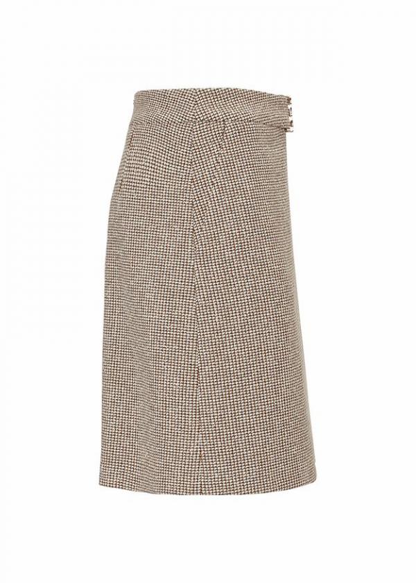 Skirts | Summer Tweed Skirt With Logo Detail Amber Patterned